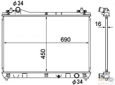 Радиатор, охлаждение двигателя BEHR HELLA SERVICE HELLA купить