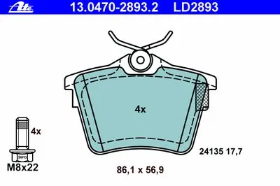 Комплект тормозных колодок, дисковый тормоз ATE Ceramic ATE купить