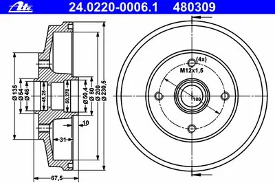 Тормозной барабан ATE купить