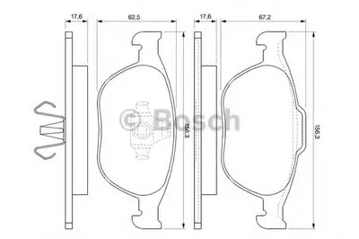 Комплект тормозных колодок, дисковый тормоз BOSCH купить