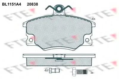 Комплект тормозных колодок, дисковый тормоз FTE купить