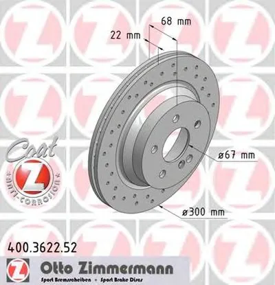 Тормозной диск SPORT BRAKE DISC COAT Z ZIMMERMANN купить