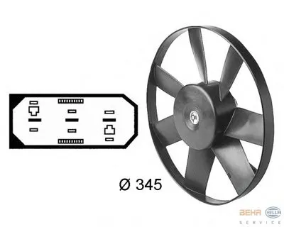 Вентилятор, охлаждение двигателя BEHR HELLA SERVICE купить