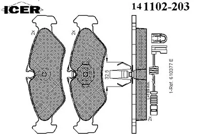 Комплект тормозных колодок, дисковый тормоз ICER купить