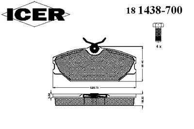 Комплект тормозных колодок, дисковый тормоз ICER купить