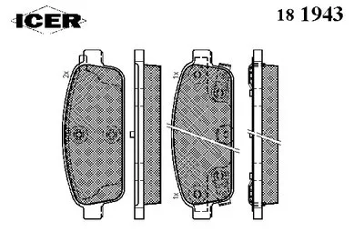 Комплект тормозных колодок, дисковый тормоз ICER купить
