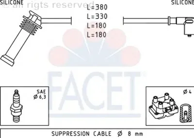 Комплект проводов зажигания FACET купить