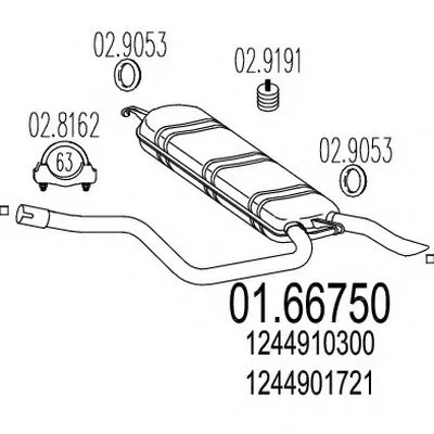 Глушитель выхлопных газов конечный MTS купить