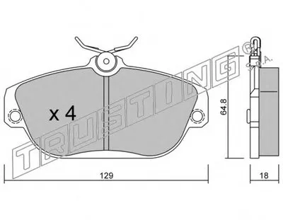 Комплект тормозных колодок, дисковый тормоз TRUSTING купить