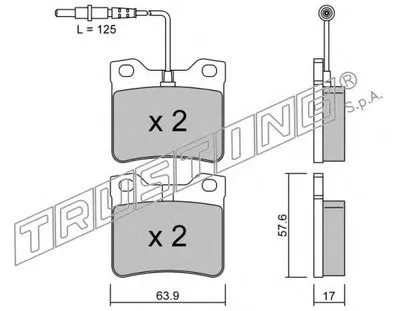 Комплект тормозных колодок, дисковый тормоз TRUSTING купить