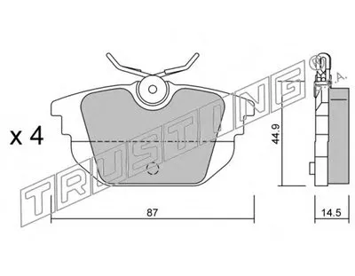 Комплект тормозных колодок, дисковый тормоз TRUSTING купить