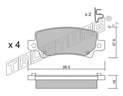 Комплект тормозных колодок, дисковый тормоз TRUSTING купить