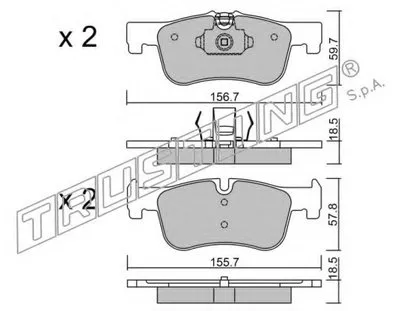 Комплект тормозных колодок, дисковый тормоз TRUSTING купить