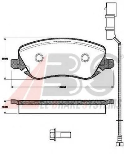 Комплект тормозных колодок, дисковый тормоз A.B.S. купить