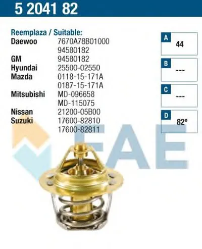 Термостат, охлаждающая жидкость FAE купить