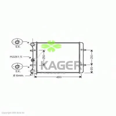 Радиатор, охлаждение двигателя KAGER купить