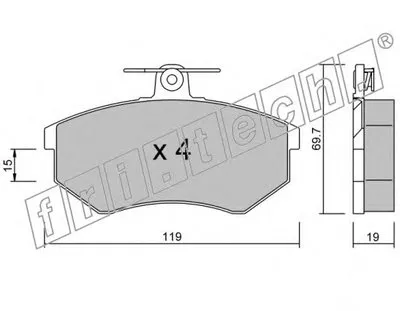 Комплект тормозных колодок, дисковый тормоз fri.tech. купить