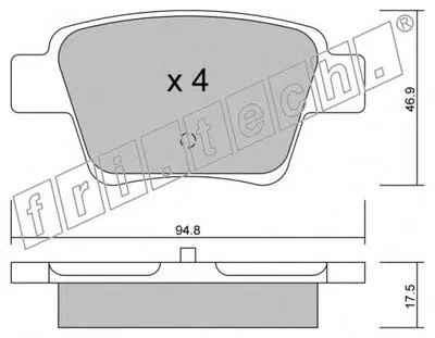 Комплект тормозных колодок, дисковый тормоз fri.tech. купить
