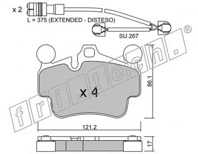 Комплект тормозных колодок, дисковый тормоз fri.tech. купить
