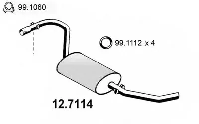 Глушитель выхлопных газов конечный ASSO купить