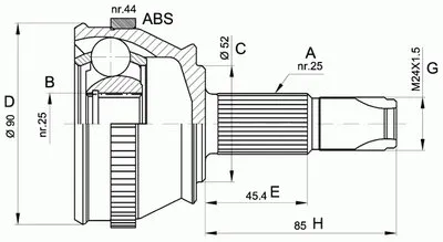 Шарнирный комплект, приводной вал SPIN OPEN PARTS купить