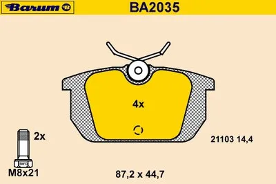 Комплект тормозных колодок, дисковый тормоз BARUM купить