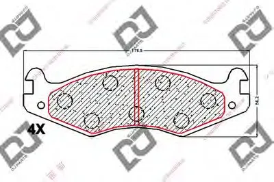 Комплект тормозных колодок, дисковый тормоз DJ PARTS купить