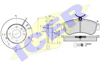 Комплект тормозов, дисковый тормозной механизм ICER купить