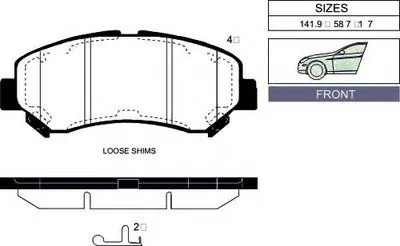 Комплект тормозных колодок, дисковый тормоз Front brake pads for NISSAN GOODWILL купить