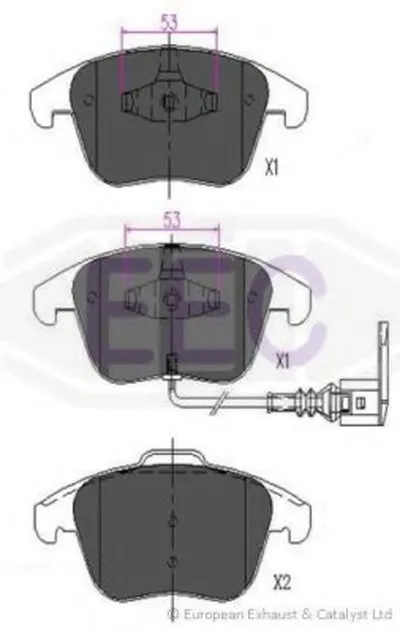 Комплект тормозных колодок, дисковый тормоз EEC купить