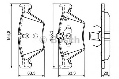 Комплект тормозных колодок, дисковый тормоз BOSCH купить