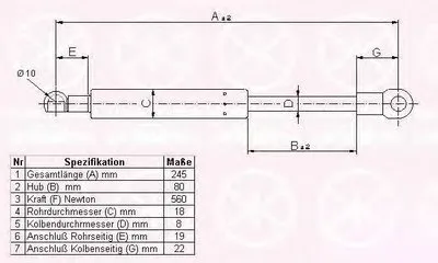 Газовая пружина, заднее стекло KLOKKERHOLM купить