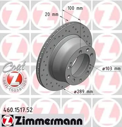Тормозной диск SPORT BRAKE DISC COAT Z ZIMMERMANN купить