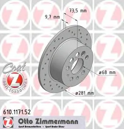 Тормозной диск SPORT BRAKE DISC COAT Z ZIMMERMANN купить