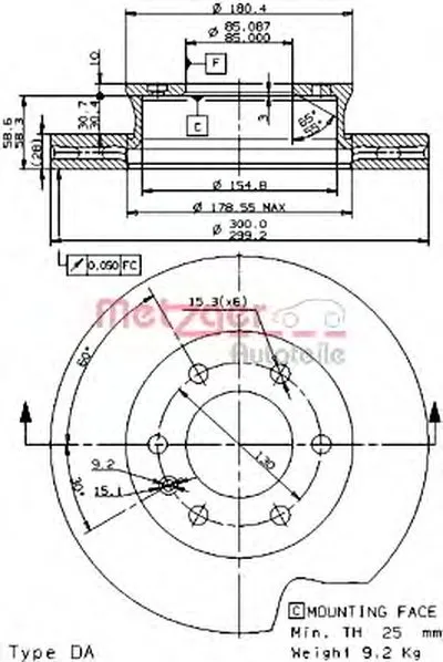 Тормозной диск HIGH CARBON / AP METZGER купить
