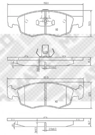 Комплект тормозных колодок, дисковый тормоз MAPCO купить