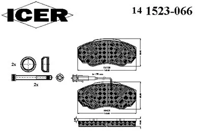 Комплект тормозных колодок, дисковый тормоз ICER купить