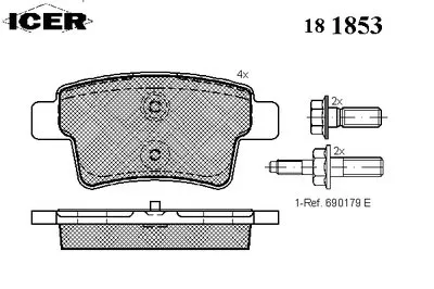 Комплект тормозных колодок, дисковый тормоз ICER купить