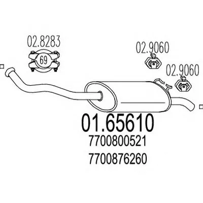 Глушитель выхлопных газов конечный MTS купить