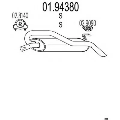 Глушитель выхлопных газов конечный MTS купить