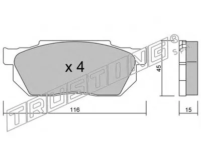 Комплект тормозных колодок, дисковый тормоз TRUSTING купить