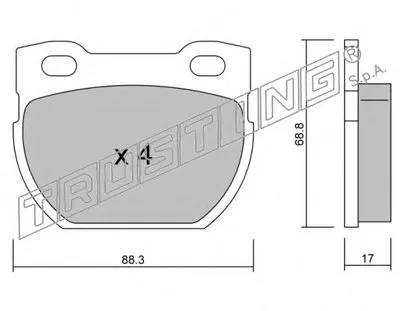 Комплект тормозных колодок, дисковый тормоз TRUSTING купить