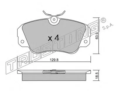 Комплект тормозных колодок, дисковый тормоз TRUSTING купить