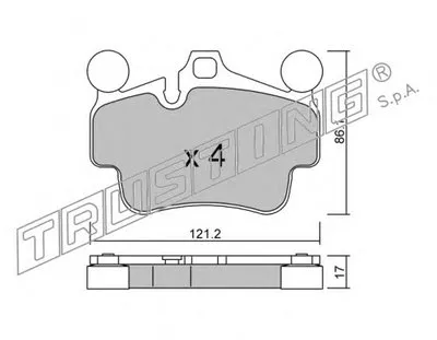 Комплект тормозных колодок, дисковый тормоз TRUSTING купить