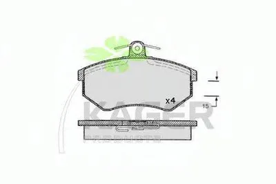 Комплект тормозных колодок, дисковый тормоз KAGER купить