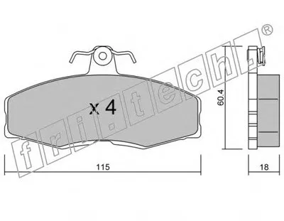 Комплект тормозных колодок, дисковый тормоз fri.tech. купить