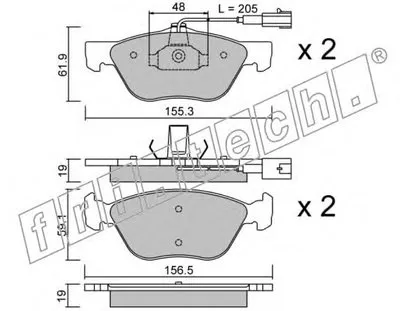 Комплект тормозных колодок, дисковый тормоз fri.tech. купить