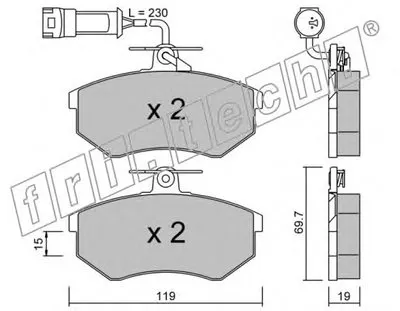 Комплект тормозных колодок, дисковый тормоз fri.tech. купить