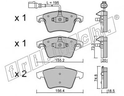 Комплект тормозных колодок, дисковый тормоз fri.tech. купить