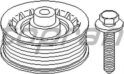 Паразитный / ведущий ролик, поликлиновой ремень TOPRAN купить